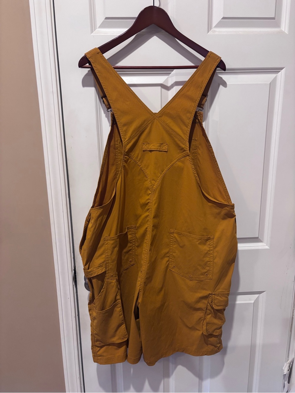 Duluth Trading Co Mustard Yellow Work Short Overalls - Picture 2 of 3